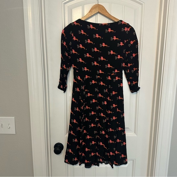 Anthropologie Mini Dress Lion Button Up Animal Twee Casual Cute Size Extra Small - Picture 5 of 8